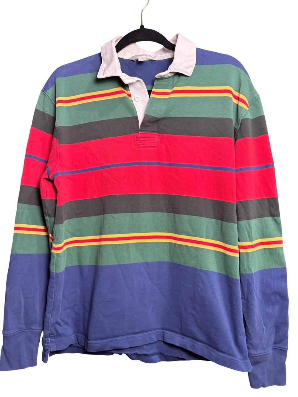 Vintage 90s JCrew Striped Rugby Shirt - Red, Green & Blue